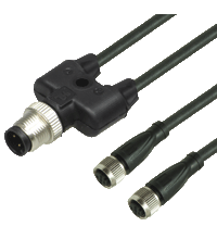 V3-GM-BK1M-PUR-U-T-V1-G Y 型连接缆线