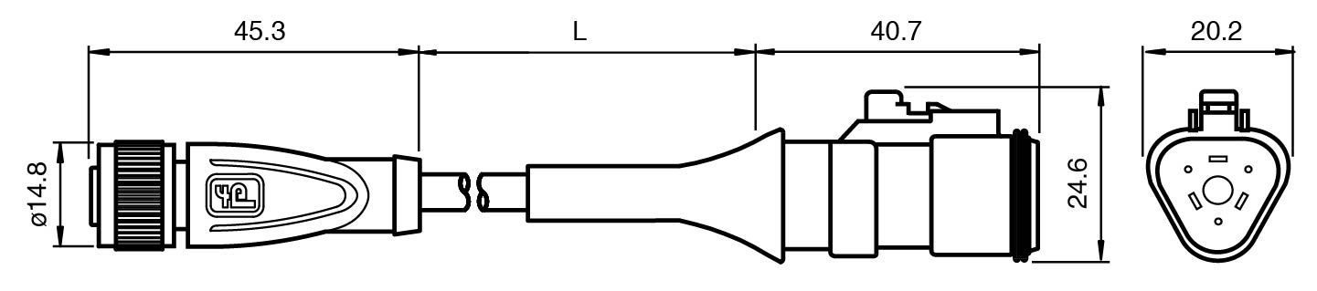 V11-G-BK1M-PUR-3DT06 母头连接器
