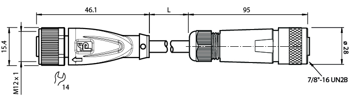 V1-G-BK5M-PVC-U-YV96 连接电缆