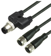 V1-G-BK0,3M-PUR-A-T24B-V1-G Y 型连接缆线