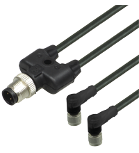 V3-WM-BK0,6M-PUR-U-T-V1-G Y 型连接缆线