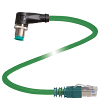 V1SD+90-W-GN2,7M-PUR-E2S-V45-G 连接电缆，以太网